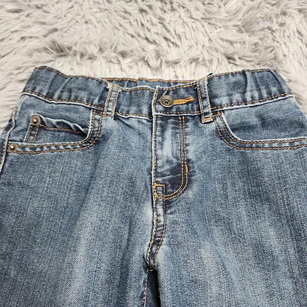 The Childrens Place Girls Blue Jeans Size 6 Bootcut Stretch Adj Waist 22X19 Kids